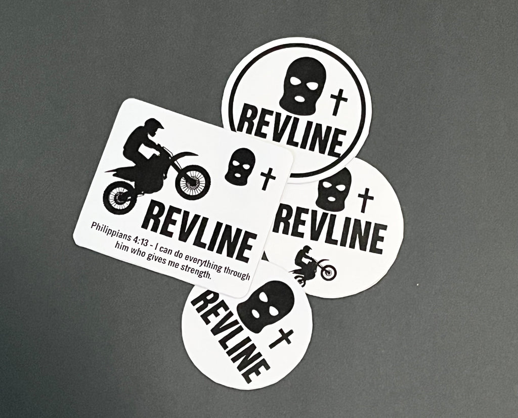 Black and White Revline Stickers