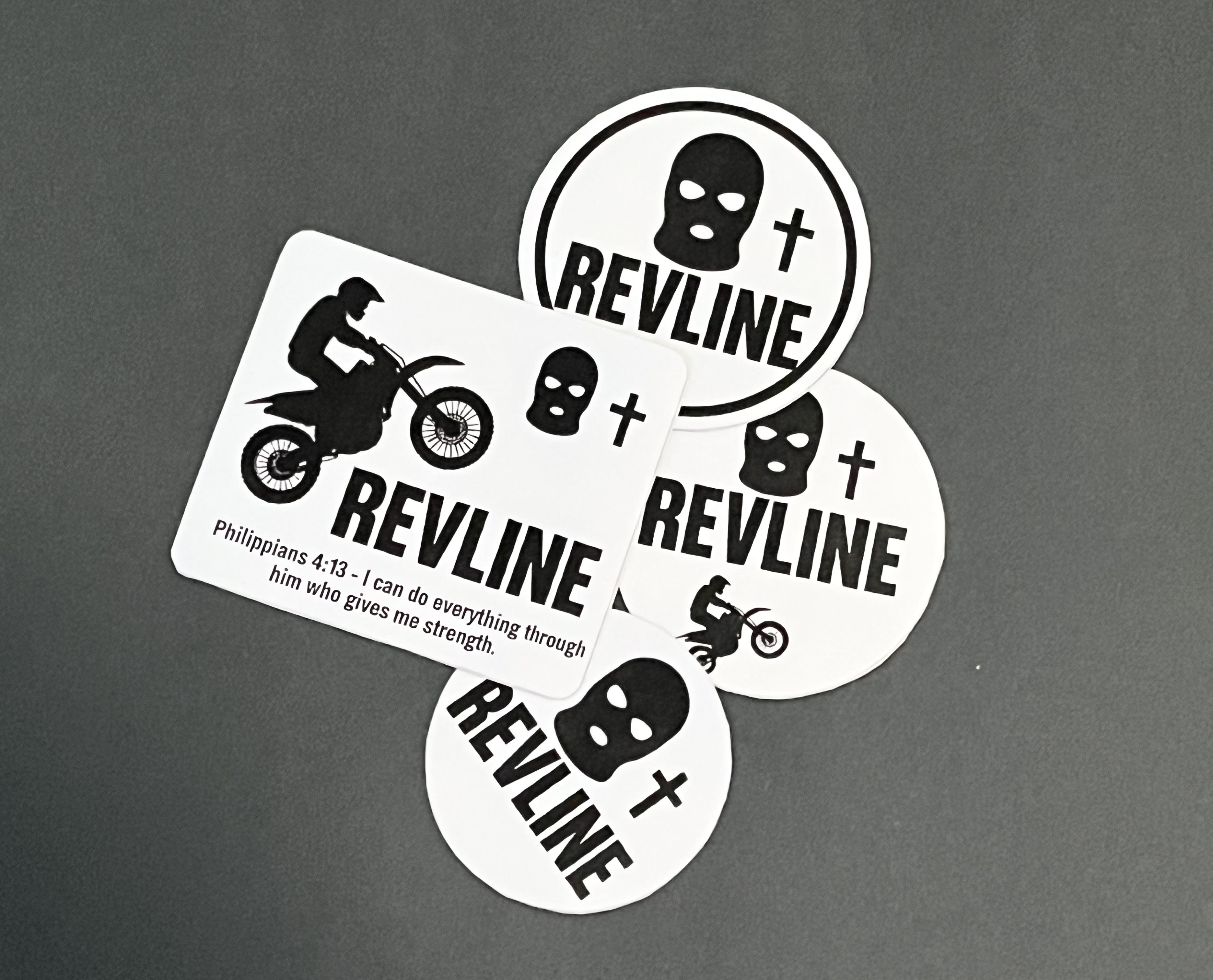 Black and White Revline Stickers