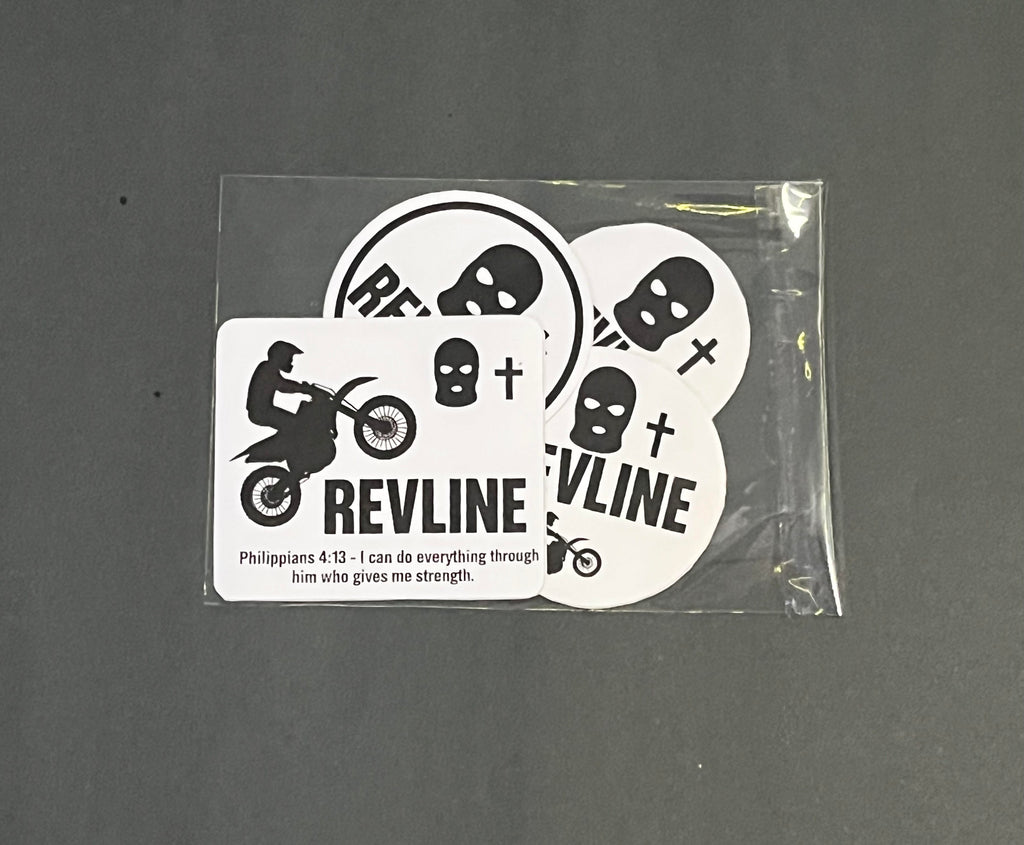 Black and White Revline Stickers