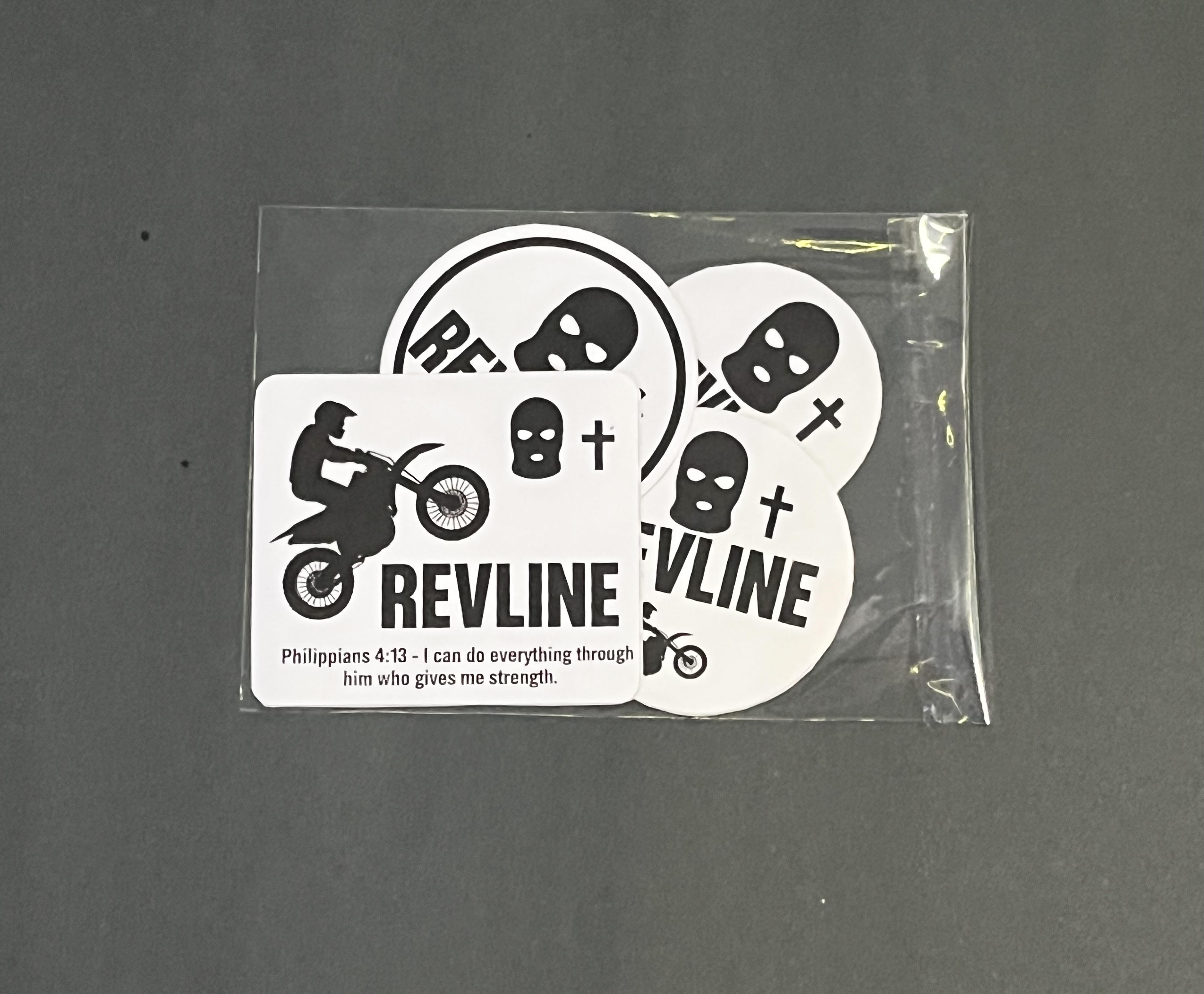 Black and White Revline Stickers